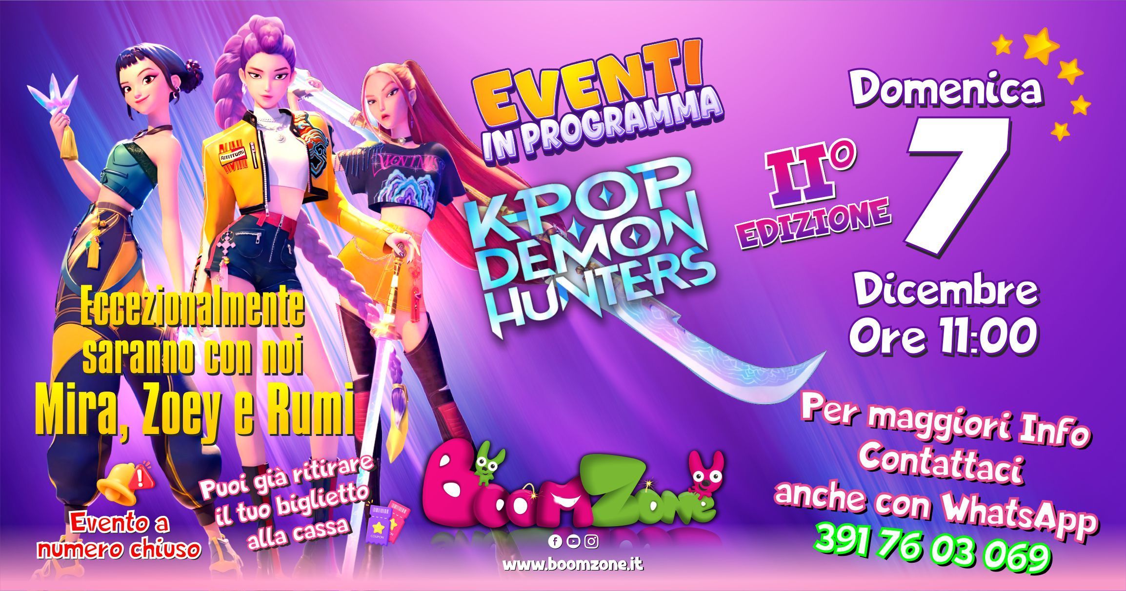 Evento Speciale KPop Demon Hunters Seconda Edizione, Boom Zone parco divertimenti a Palermo