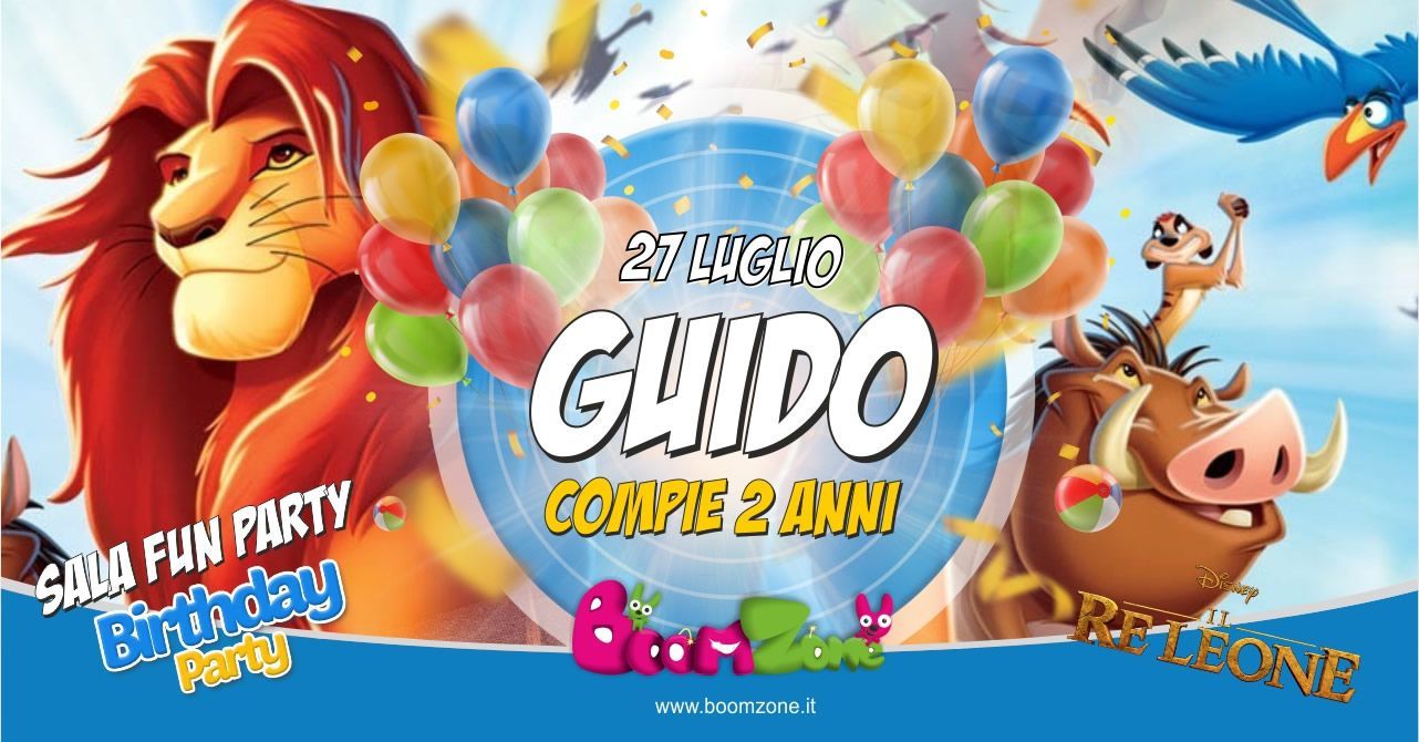 La festa di compleanno a tema Re Leone di Guido