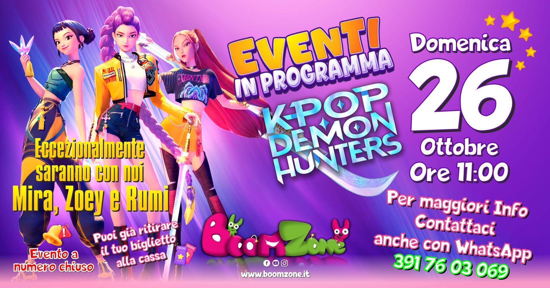 Evento Speciale KPop Demon Hunters, Boom Zone parco divertimenti a Palermo
